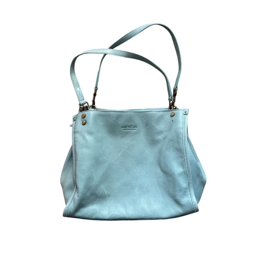 American Exchange Light Blue Leather Shoulder Bag